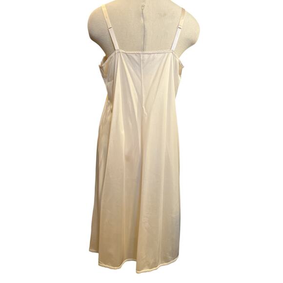 Vintage Belle Fleur Pin Up Semi Sheer Slip Dress Sz M Cream Grunge Retro Indie - Picture 3 of 8